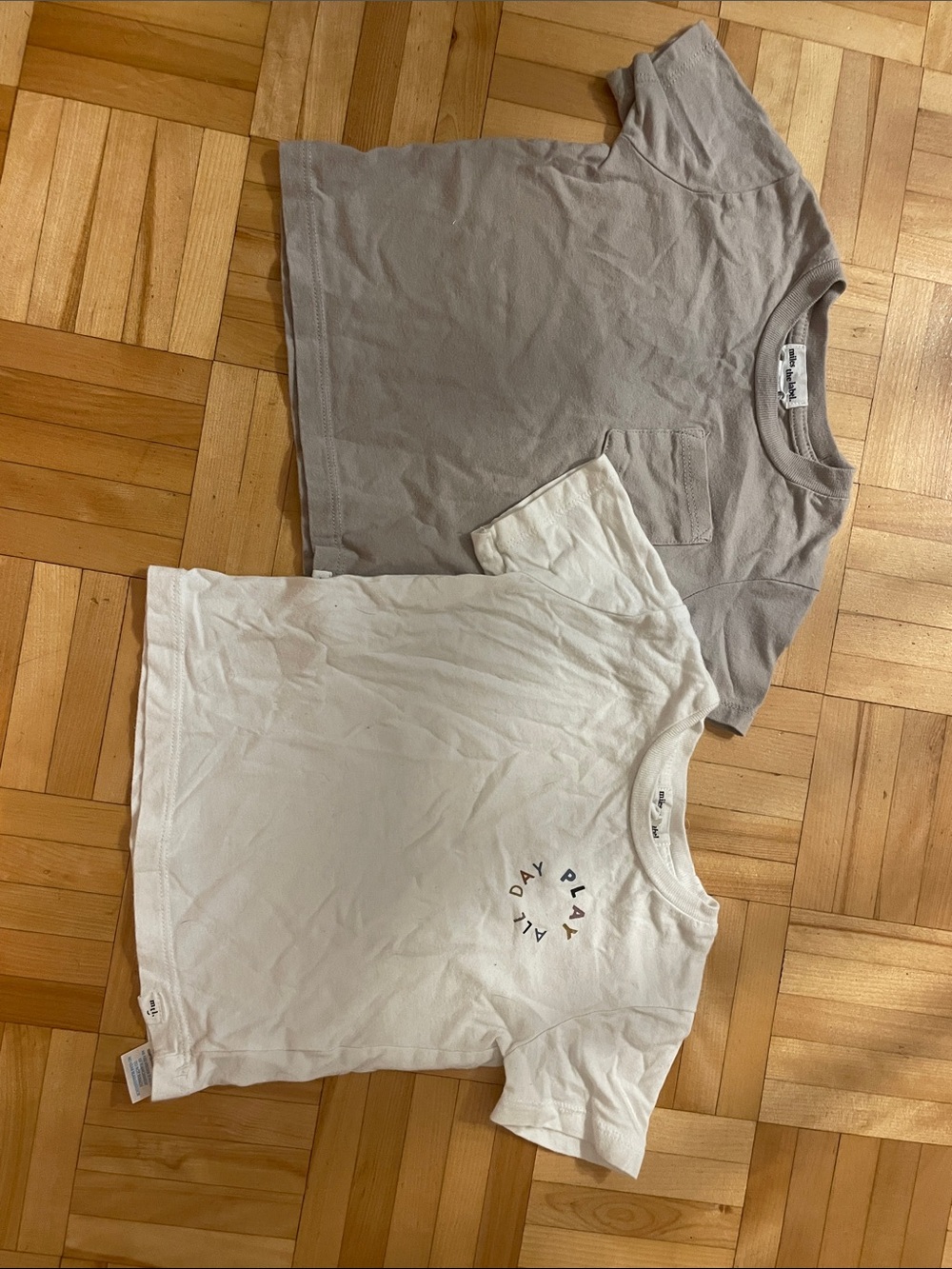 Kids Short Sleeve Tee Pack - Taupe & White